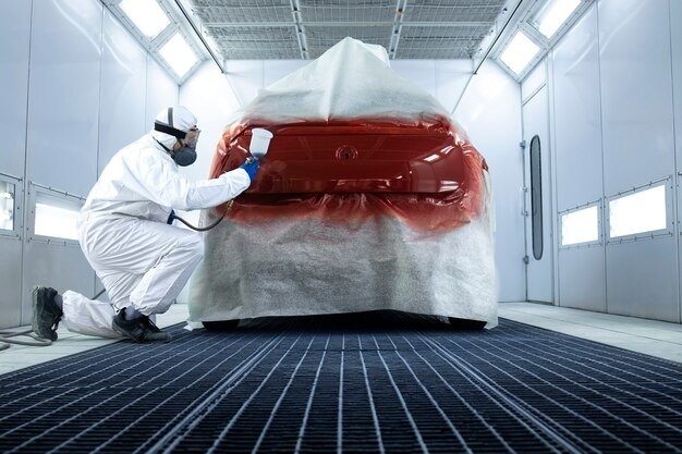 Professional spray booth painting